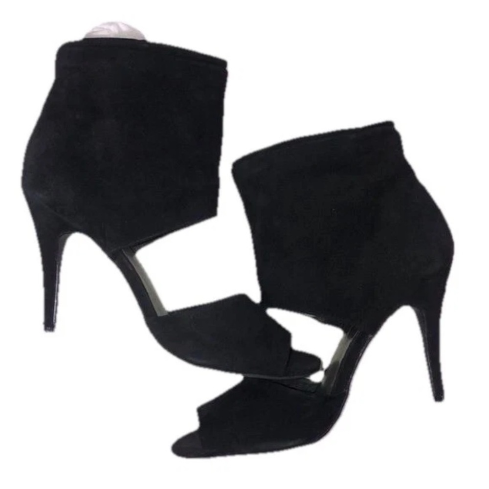 Matisse Ashland Black Leather Stiletto Open Toe Slip On Heels Women's Size 10